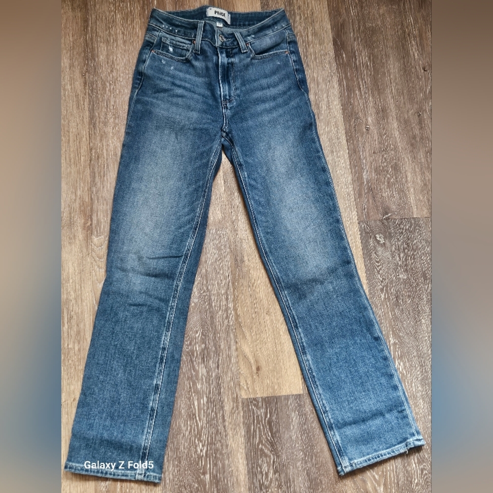 PAIGE CINDY CROP BLUE JEANS SIZE 24